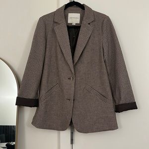 BROWN HOUNDSTOOTH BLAZER